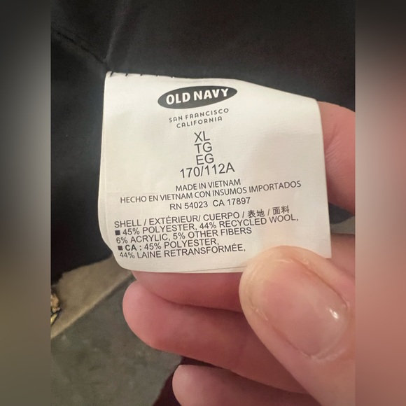 Old Navy - black, white and grey checkered double breasted coat - Picture 11 of 12